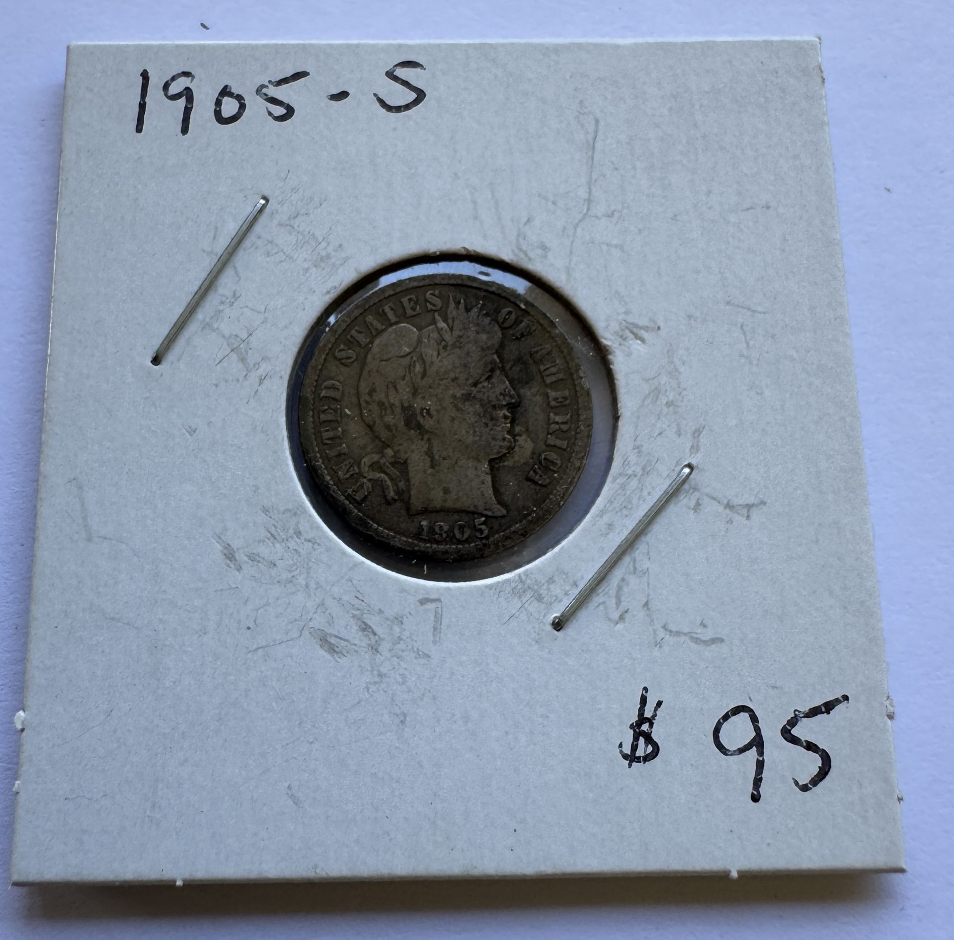 1905-S BARBER DIME COIN