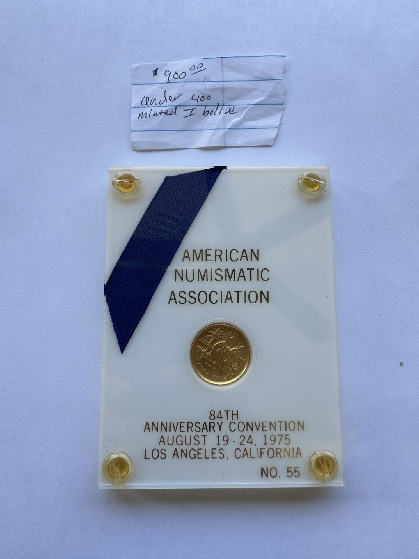 1975 LOS ANGELES - AMERICAN NUMASTIC ASSOCIATION 84TH CONVENTION MEDAL