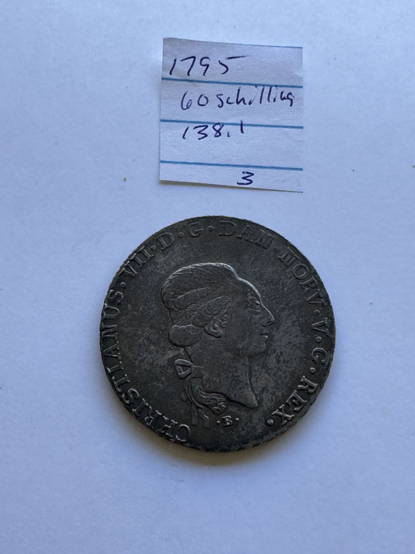 1795 CHRISTIAN VII OF DENMARK 60 SCHILLING COIN - Image 2 of 2