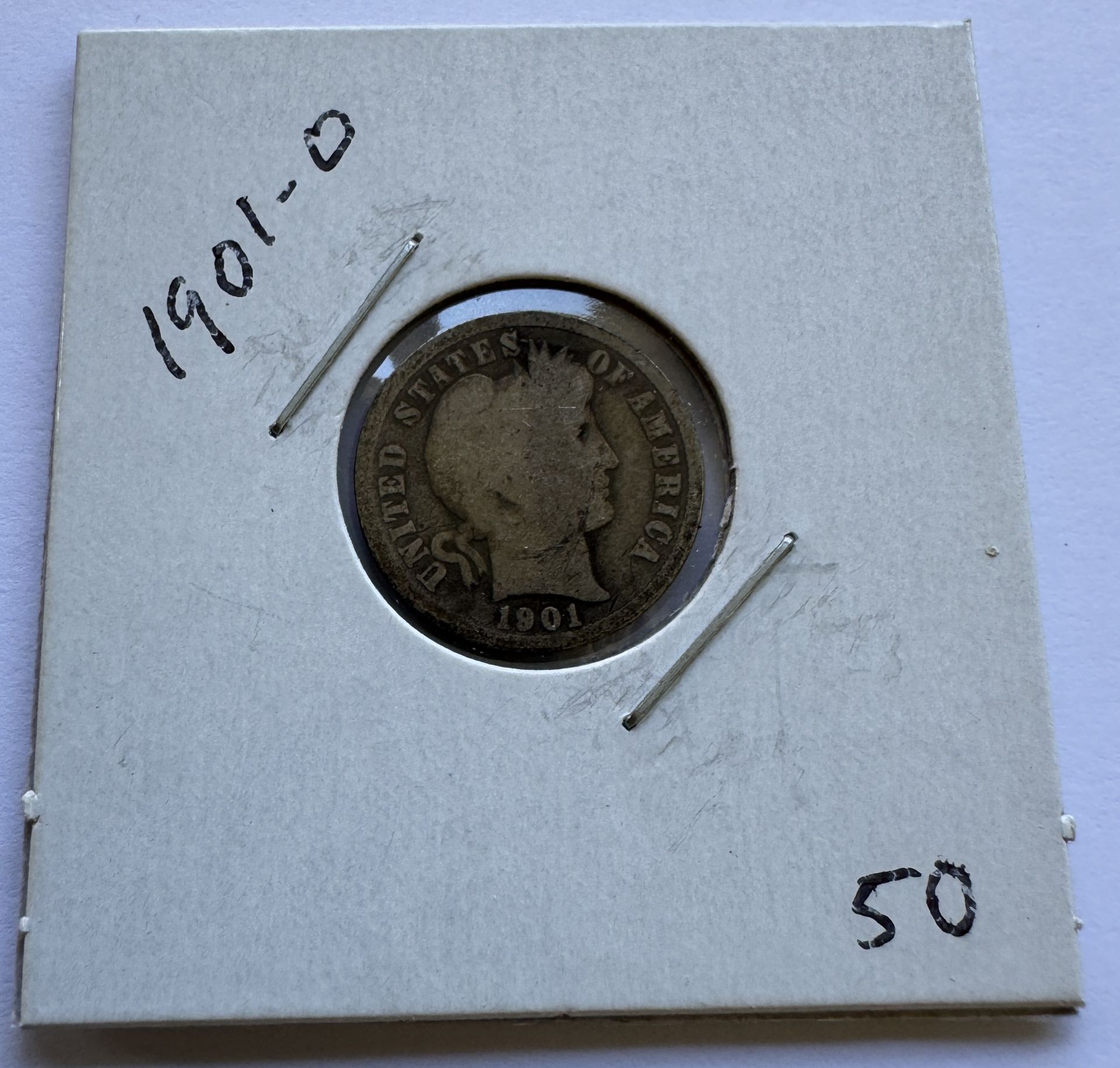 1901-O BARBER DIME COIN