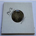 1902 BARBER DIME COIN