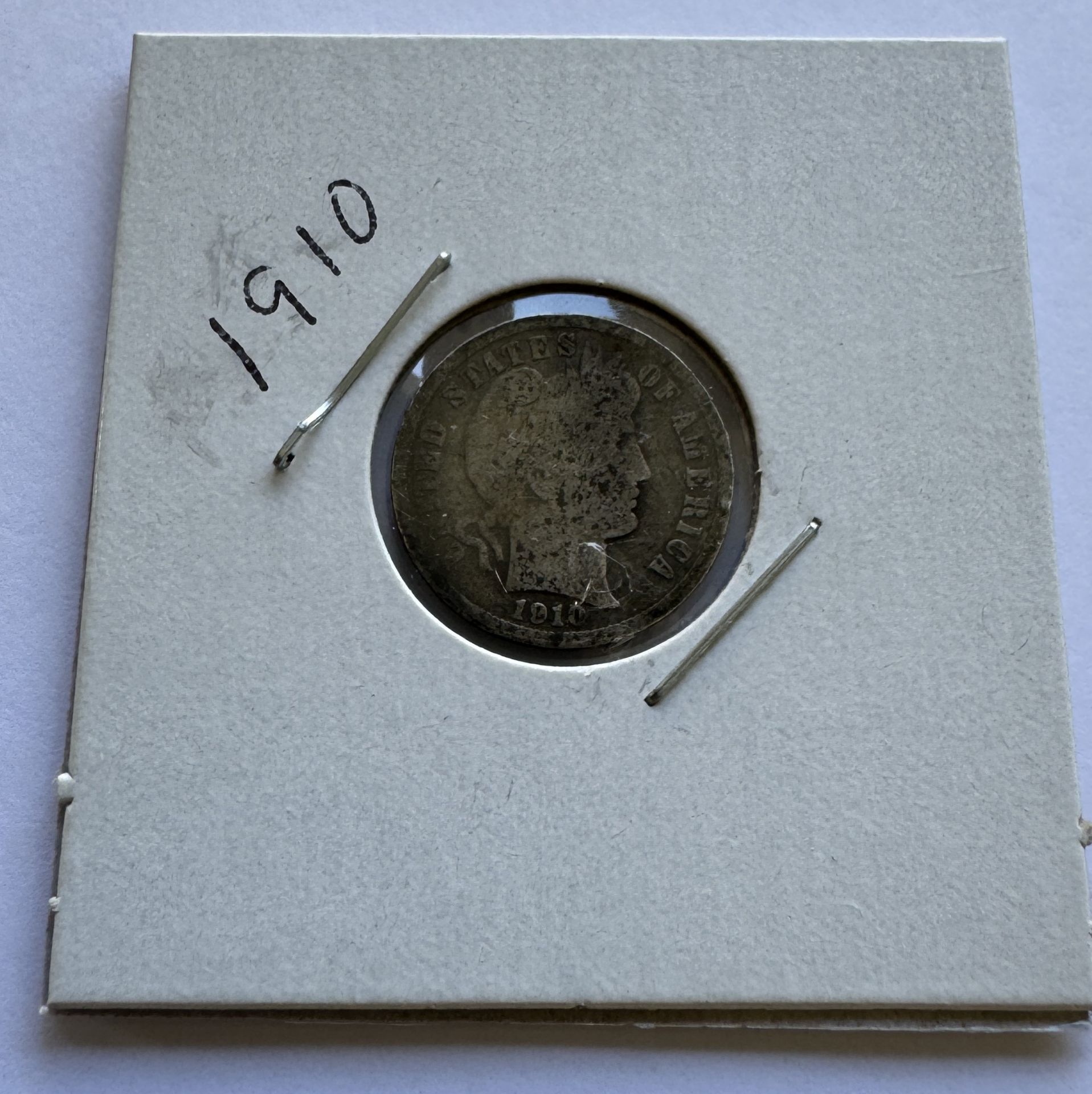 1910 BARBER DIME COIN