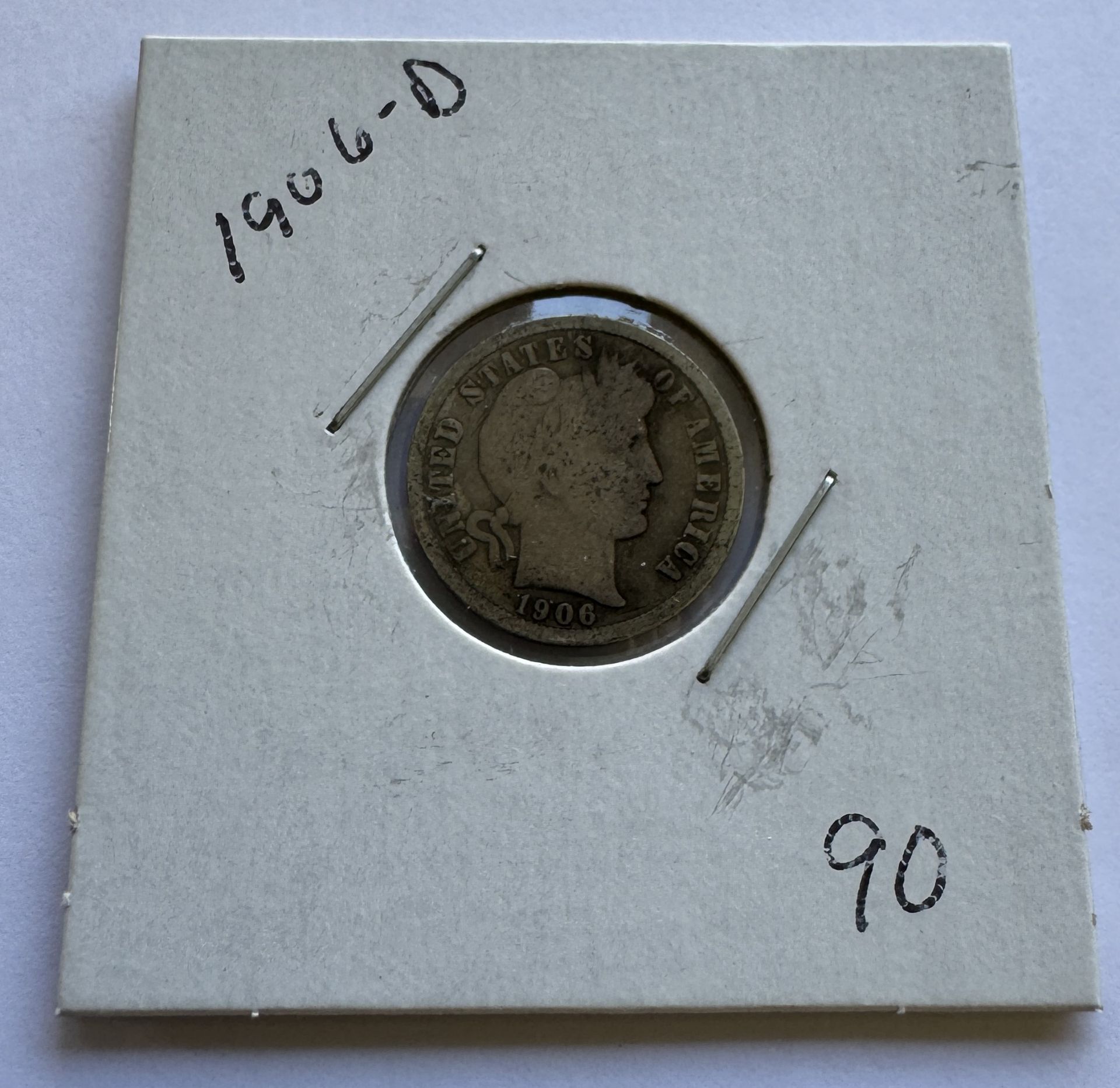 1906-D BARBER DIME COIN