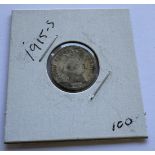 1915-S BARBER DIME COIN
