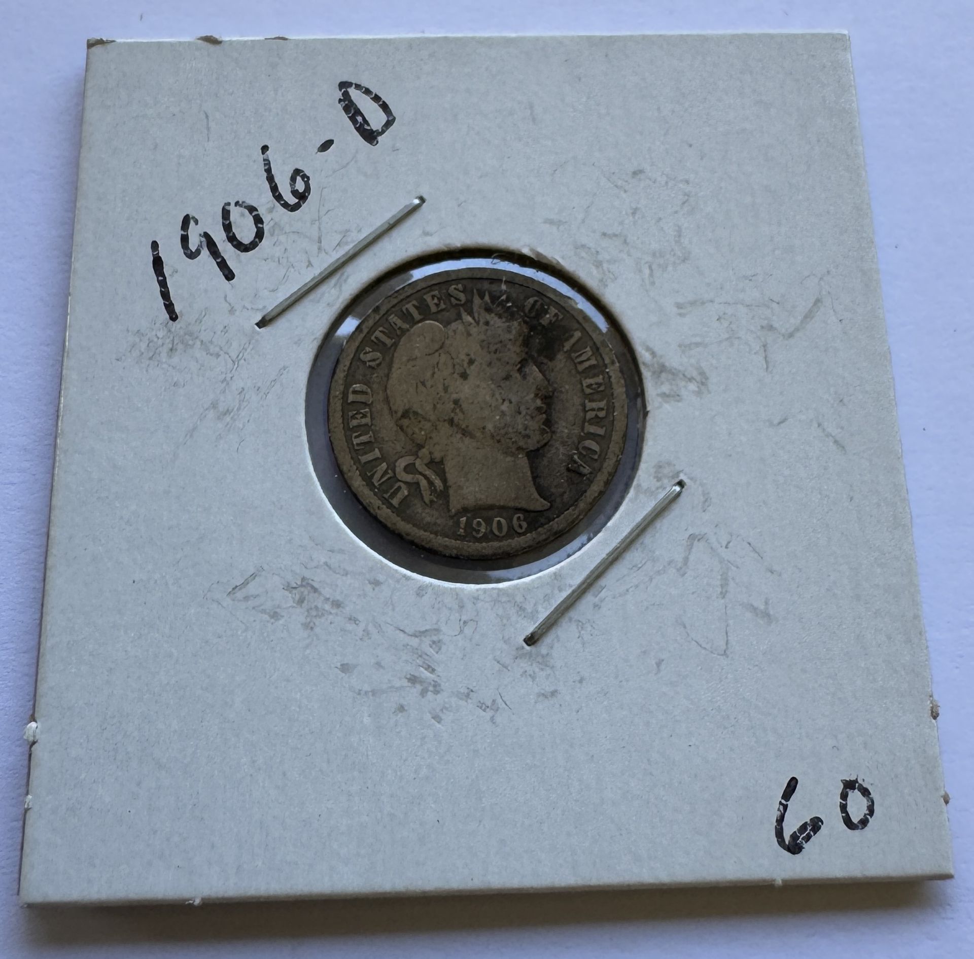 1906-D BARBER DIME COIN