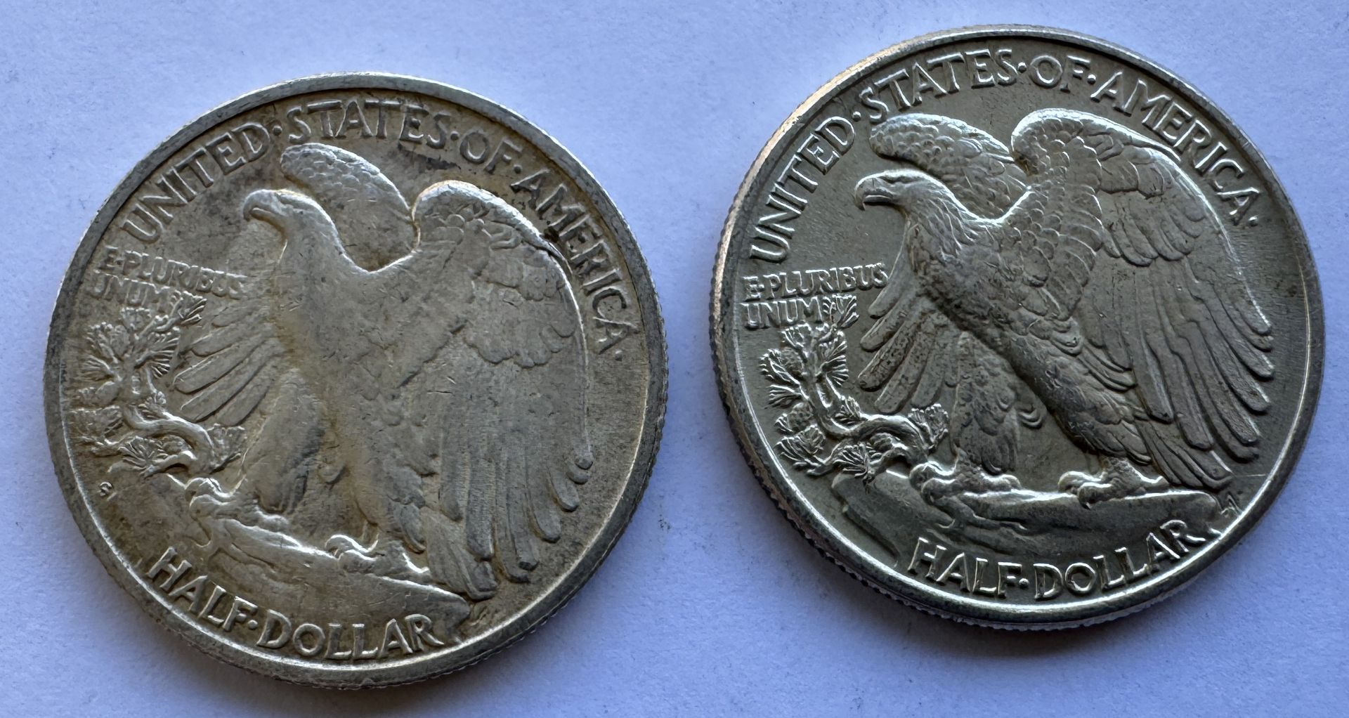 TWO PIECES OF 1945 WALKING LIBERTY HALF DOLLAR COIN - Image 2 of 2