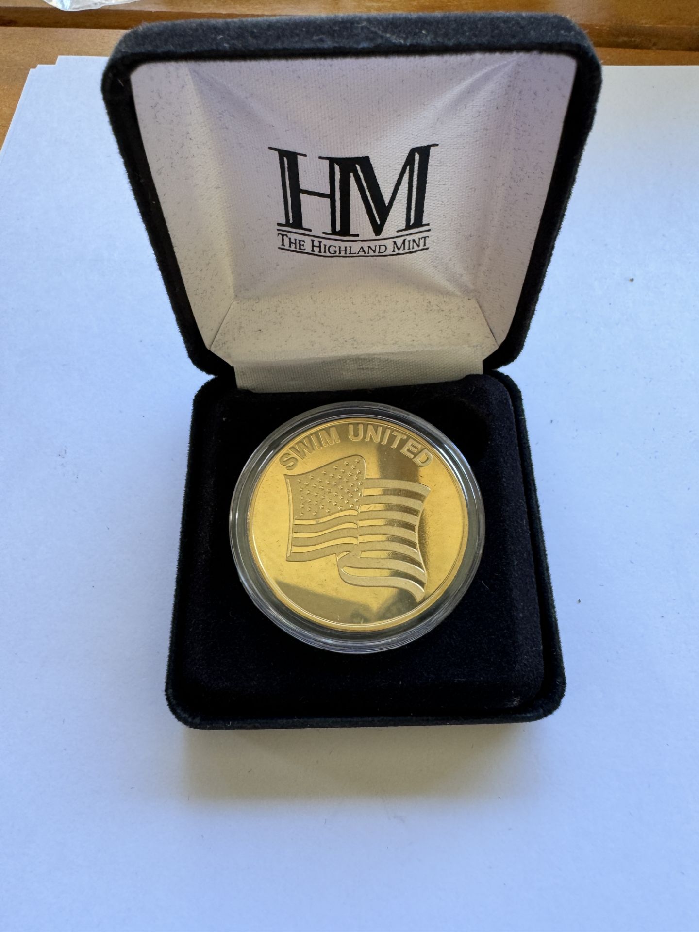 2016 HIGHLAND MINT COIN OMAHA USA SWIMMING - IN BOX - Image 2 of 2