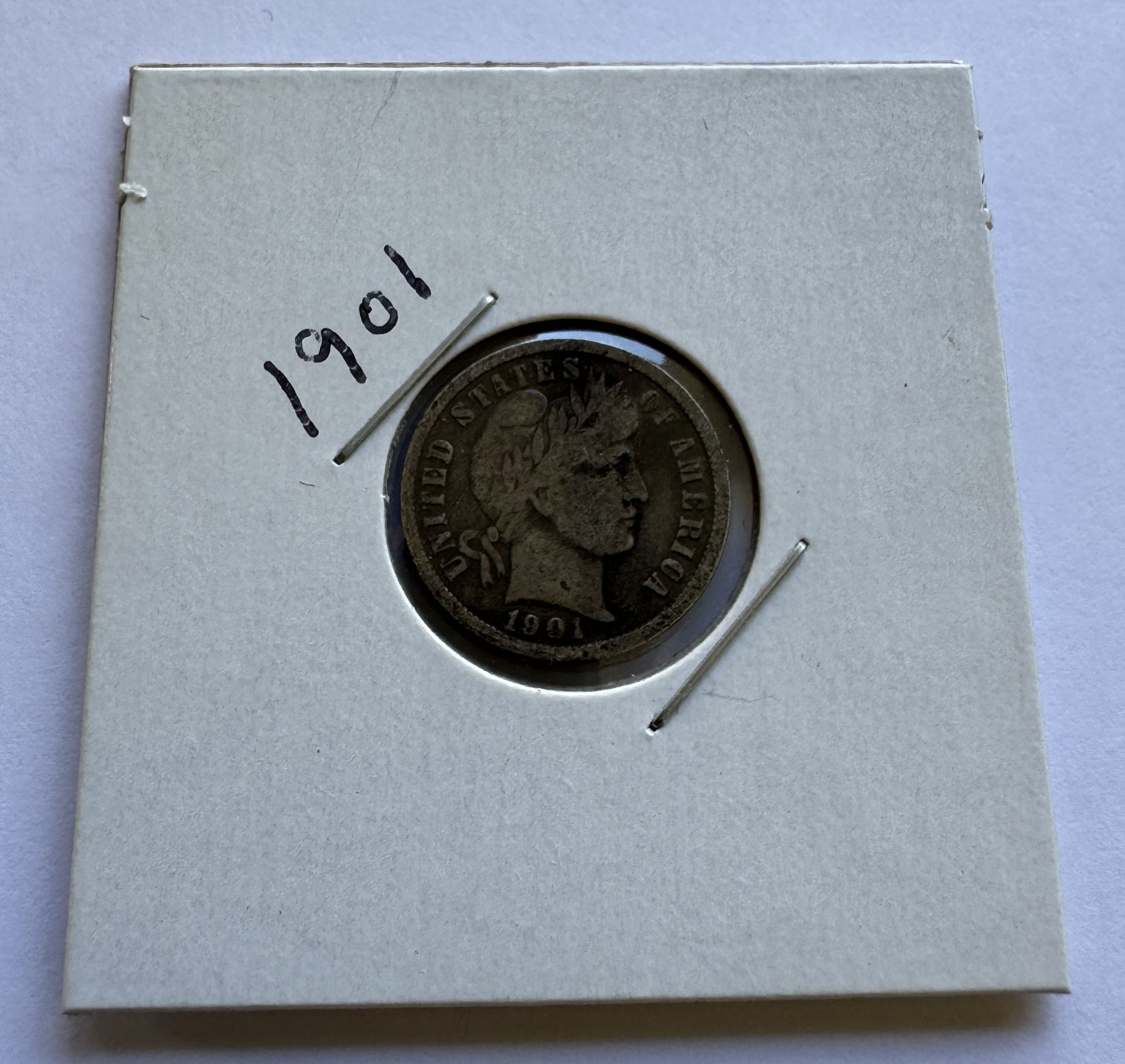 1901 BARBER DIME COIN