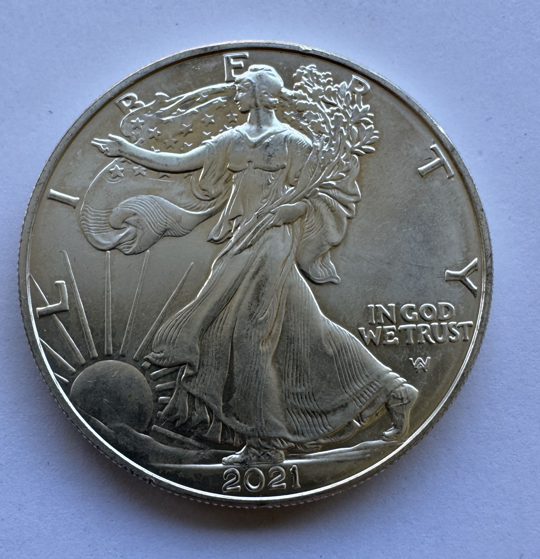 2021 1OZ AMERICAN SILVER EAGLE DOLLAR COIN - Image 2 of 2