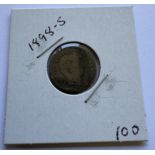 1898-S BARBER DIME COIN