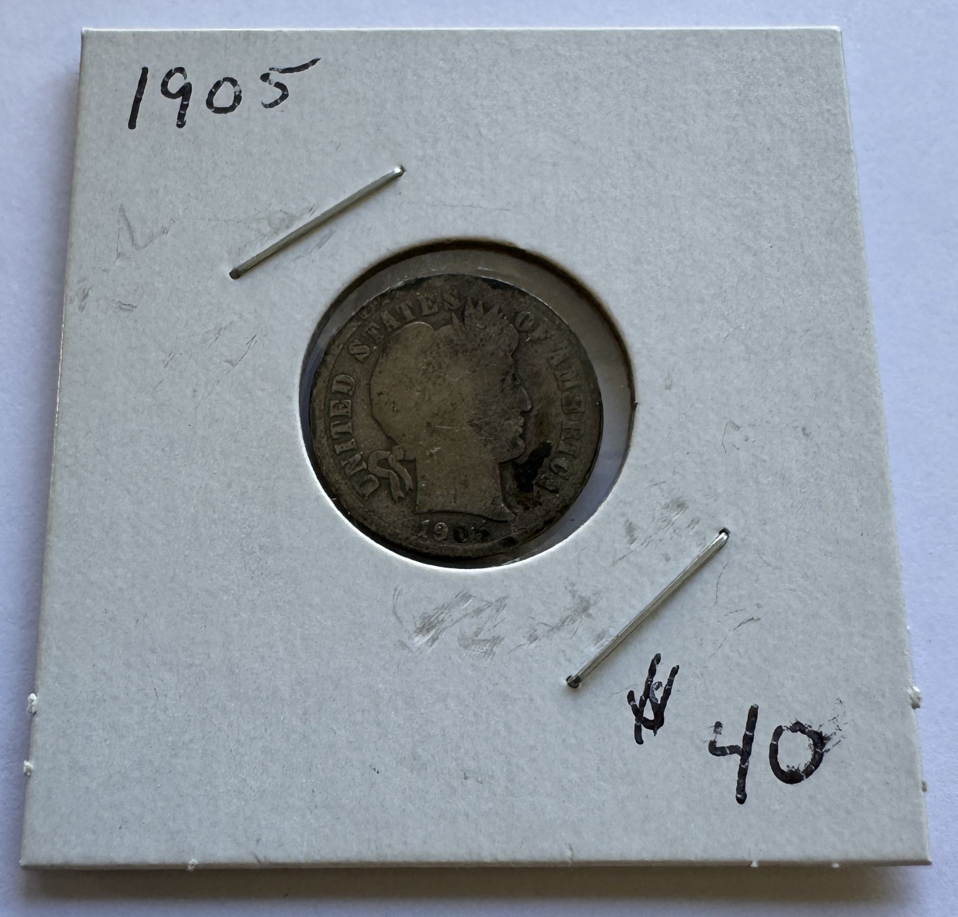 1905 BARBER DIME COIN