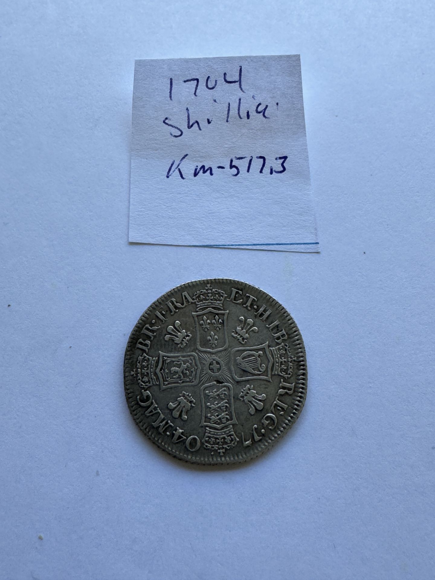 1704 QUEEN ANNE SHILLING COIN - Image 2 of 2