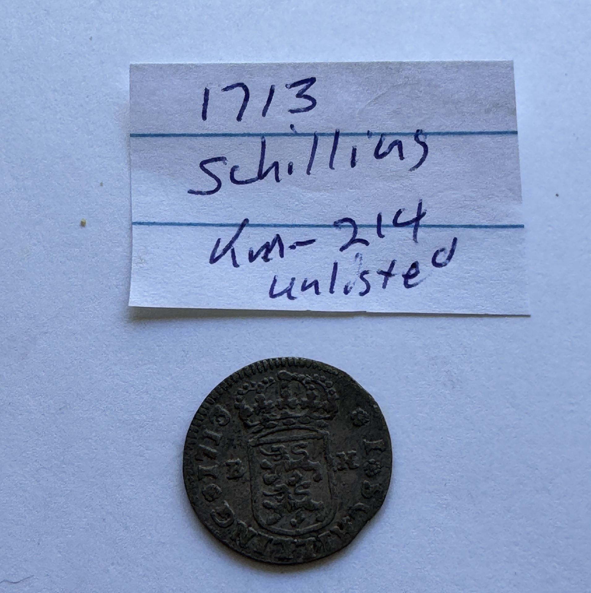 1713 KARL FRIEDRICH SHILLING COIN