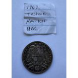 1767 PAPAL STATES 1 TESTONE COIN - CLEMENT XIII