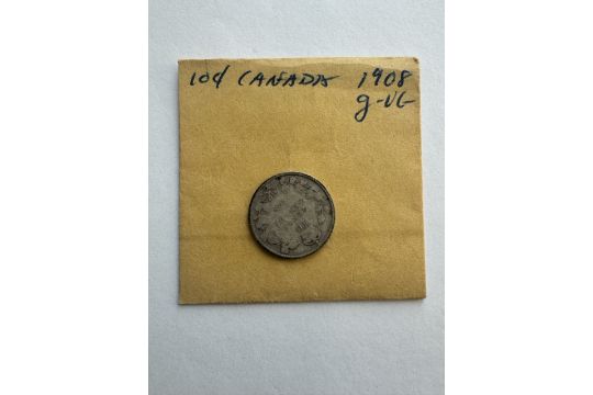 1908 Canada 10 Cents King George V Coin