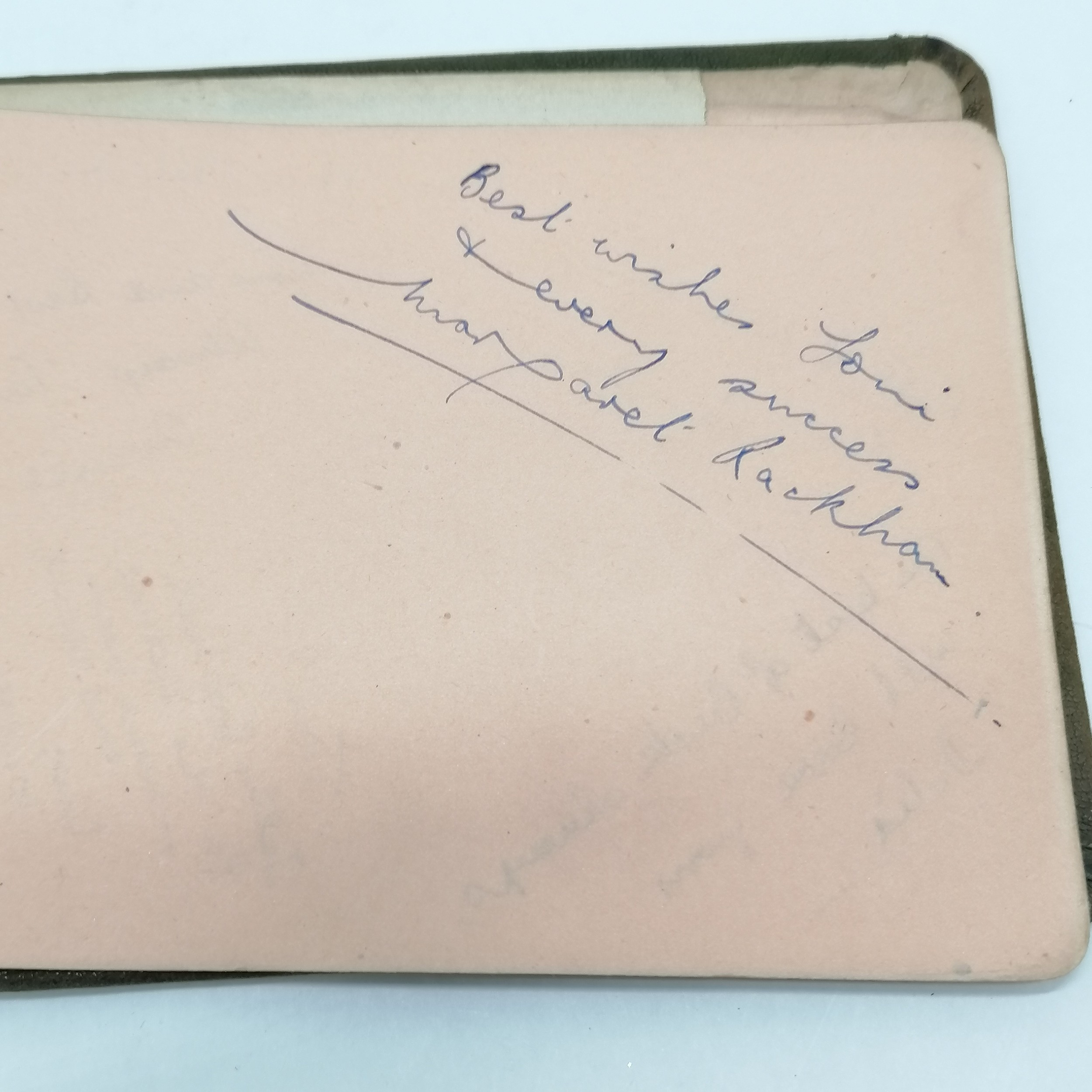 Vintage Autograph book with many signatures inc Peter Cushing, David Lean, Martha Raye, Gertrude - Image 6 of 33
