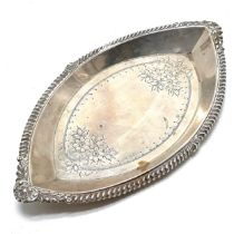 1905 silver pin dish by Joseph Gloster Ltd - 18cm x 10cm & 50g ~ slight distortion / small dents