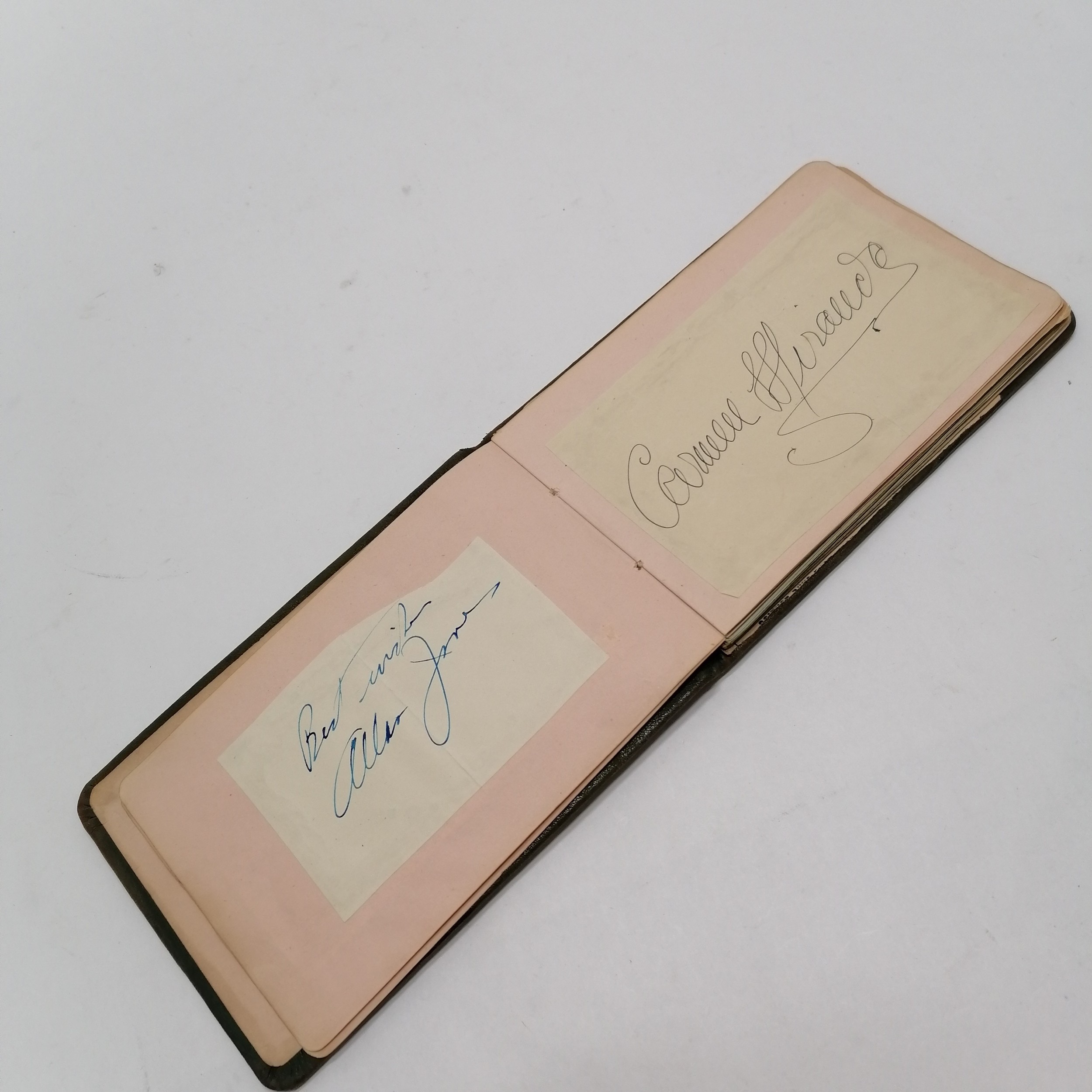 Vintage Autograph book with many signatures inc Peter Cushing, David Lean, Martha Raye, Gertrude - Image 30 of 33