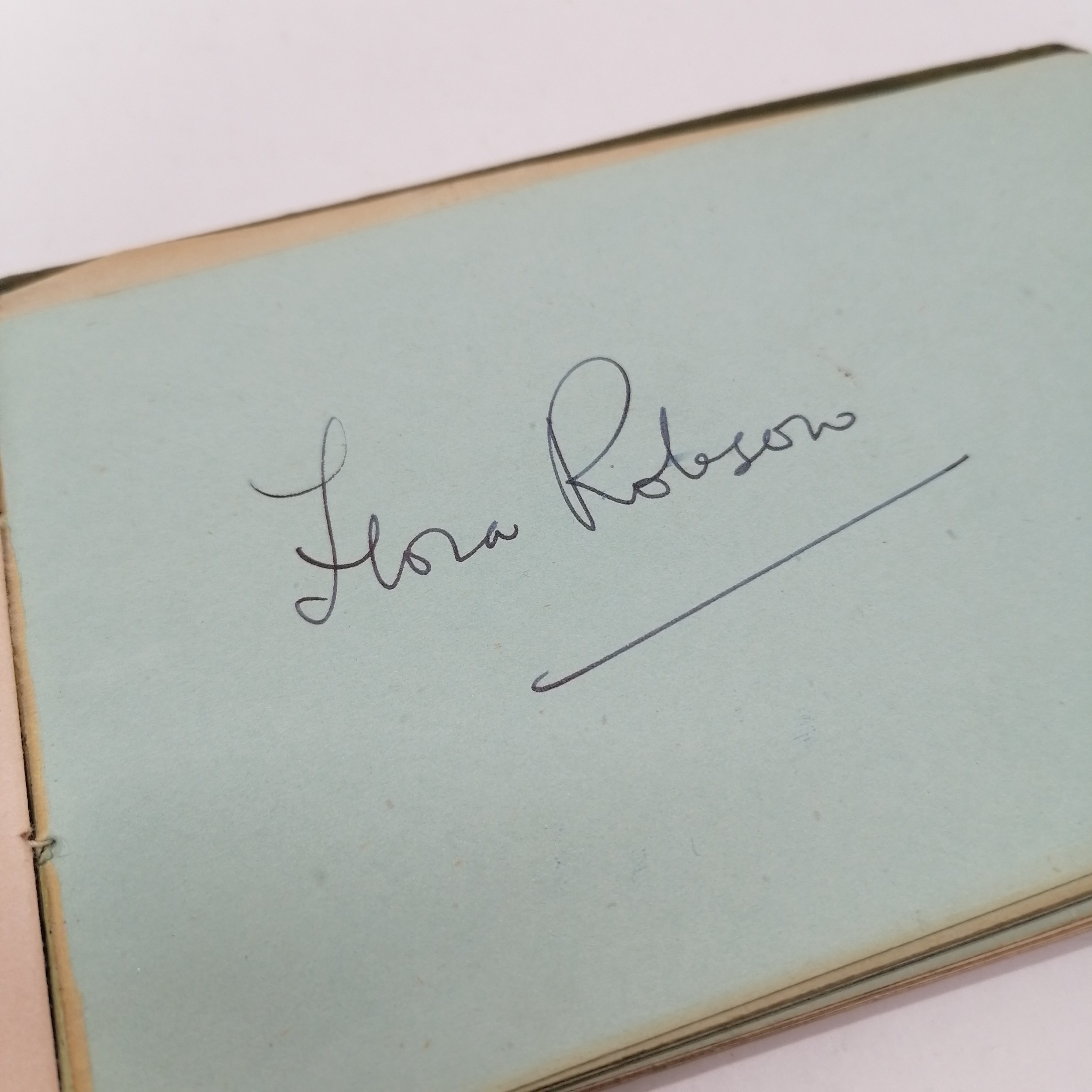 Vintage Autograph book with many signatures inc Peter Cushing, David Lean, Martha Raye, Gertrude - Image 23 of 33