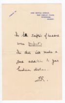 Elizabeth The Queen Mother hand written & monogrammed letter from The Royal Lodge, The Great Park,