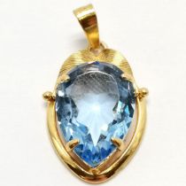Sharmaine Paris costume pendant set with blue stone - 3cm drop