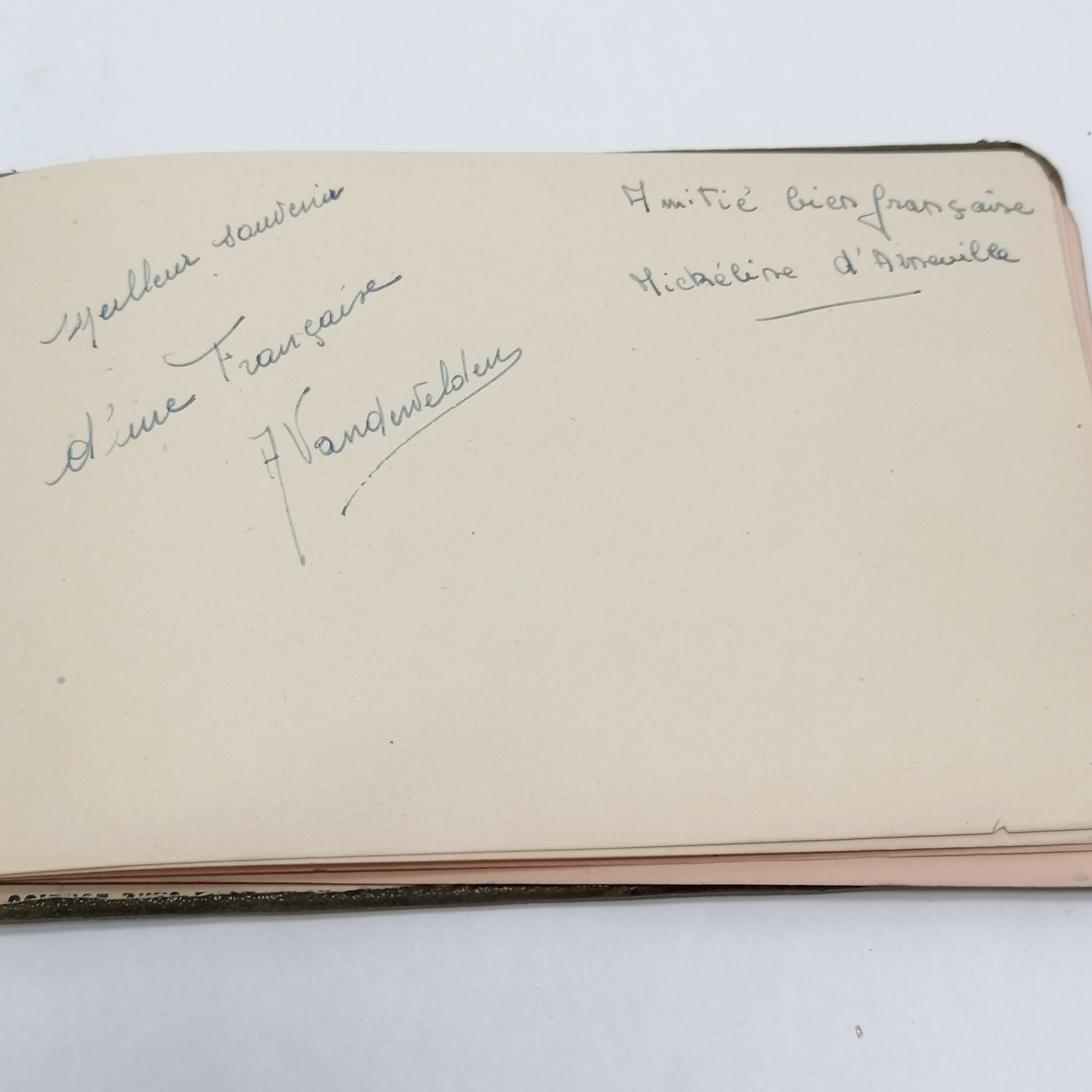 Vintage Autograph book with many signatures inc Peter Cushing, David Lean, Martha Raye, Gertrude - Image 8 of 33