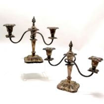 Mappin & Webb Ltd pair of EP on copper candelabra - 28cm across x 24.5cm high