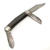 Antique premium stock continental knife by CK with horn panels - 13cm closed