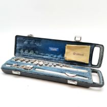 Yamaha YFL-22S (037213) Japanese silver plated flute complete in original case. 67cm long. Good used