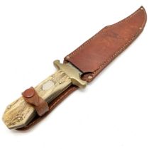 Original Ozark skinner (Bills military stores) Bowie style knife with antler handle detail (