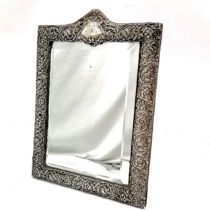 Silver hallmarked 1901 framed bevelled mirror with easel back by Henry Matthews 20cm x 28cm -