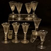 9 antique glasses tallest 3 14cm high - no obvious damage