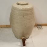Antique Cream Stoneware barrel No 5 Doulton Lambeth Ltd, 46 cm high, 30 cm diameter at widest point.