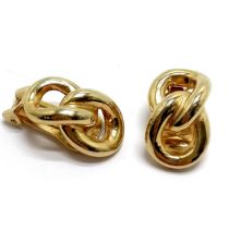 Christian Dior gold tone double chain link design clip on earrings - 2.5cm drop