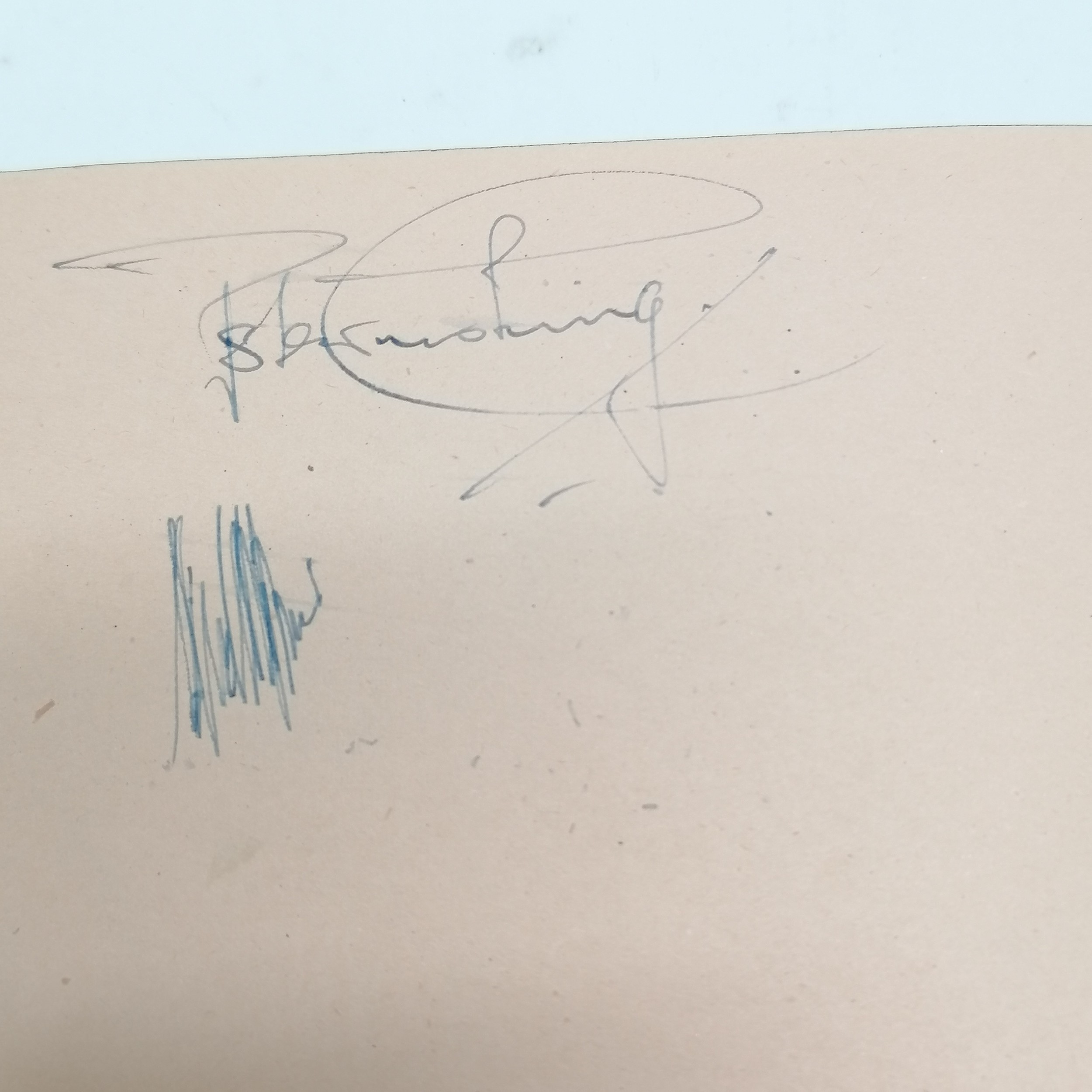 Vintage Autograph book with many signatures inc Peter Cushing, David Lean, Martha Raye, Gertrude - Image 3 of 33