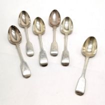 6 x silver spoons (5 x 1846 by Elizabeth Eaton and 1 x 1836 by Samuel Hayne & Dudley Cater) - 17.5cm