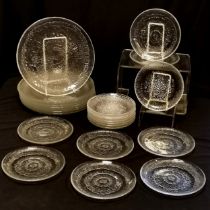 iittala Paadar ice glass 8 x 25 cm diameter plates, 8 x 15 cm diameter plates, t/w 8 similar 15 cm