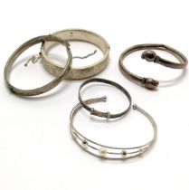 Italian silver cuff bangle set with pearl, silver childs bangle & 3 x vintage silver bangles (1 by