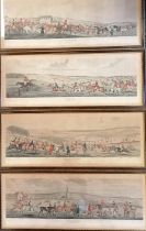 Set of 4 x 1824 'The Leicestershire covers' hunting prints by Thomas Sutherland (1785–1838) after