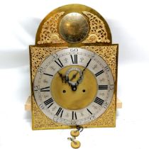 John Payne Lenham antique long case clock movement with applied ormolu bronze spandrels - dial