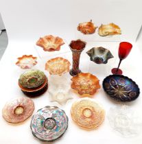 Collection of assorted Carnival glass dishes, bowls, plates etc. All in good condition.