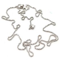 Bolivia 14ct white gold chain with heart pendant detail - 48cm + 11cm drop & 3.2g