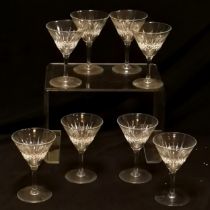 Set of 8 cut glass glasses 11cm high - no obvious damage