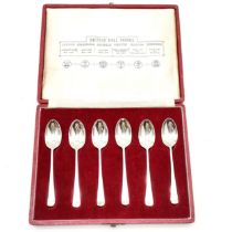 Cased 1957 set of 6 x teaspoons with different assay marks inc Glasgow, Chester etc - silver