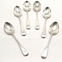 1892 (Q/R) set of 6 x silver teaspoons by Josiah Williams & Co (George Maudsley Jackson) - 14cm &