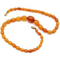 Strand of graduated amber beads - 42cm long & 15.8g total weight ~ larger have slight chips