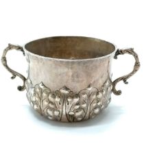 1895 Britannia silver sugar bowl with 2 dolphin handles and acanthus leaf detail by George Fox (?) -