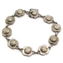 Georg Jensen 1947 silver rose design link bracelet #44 - 20cm & 29g
