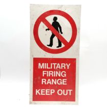 Aluminium Military Firing Range Keep Out sign 70cm x 35cm - no obvious damage