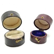 2 x antique oval ring boxes - tallest 3cm